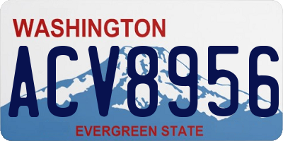 WA license plate ACV8956