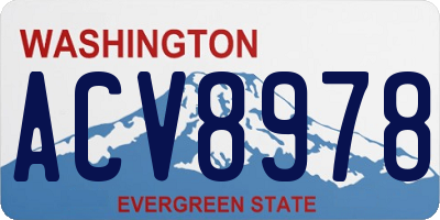 WA license plate ACV8978