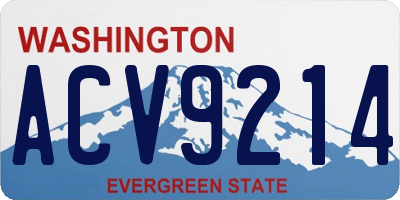 WA license plate ACV9214