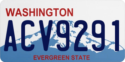 WA license plate ACV9291