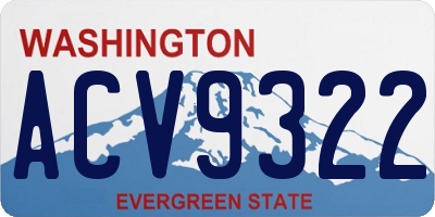 WA license plate ACV9322
