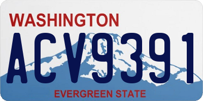 WA license plate ACV9391