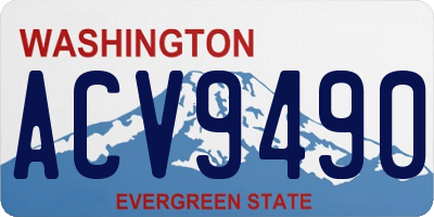 WA license plate ACV9490