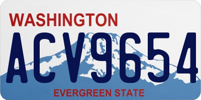 WA license plate ACV9654