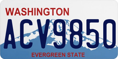 WA license plate ACV9850