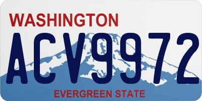 WA license plate ACV9972