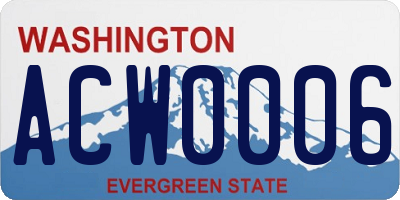 WA license plate ACW0006