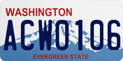 WA license plate ACW0106