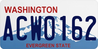 WA license plate ACW0162