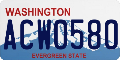 WA license plate ACW0580