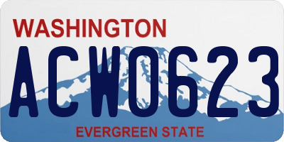 WA license plate ACW0623