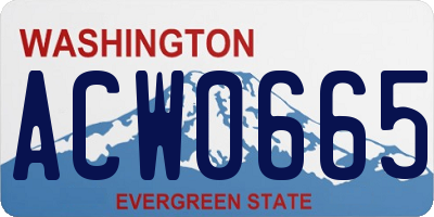 WA license plate ACW0665