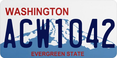 WA license plate ACW1042