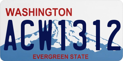 WA license plate ACW1312