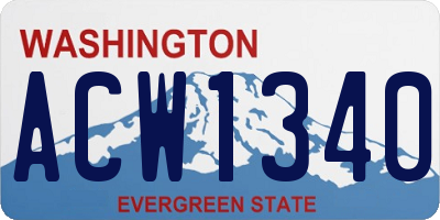 WA license plate ACW1340