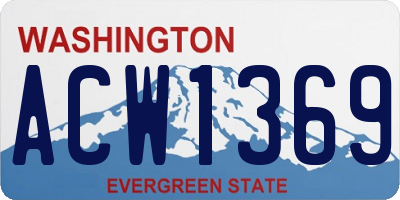 WA license plate ACW1369