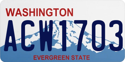 WA license plate ACW1703
