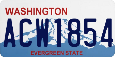 WA license plate ACW1854