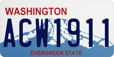 WA license plate ACW1911