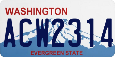 WA license plate ACW2314