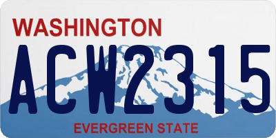 WA license plate ACW2315