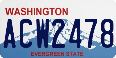 WA license plate ACW2478