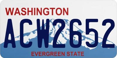 WA license plate ACW2652