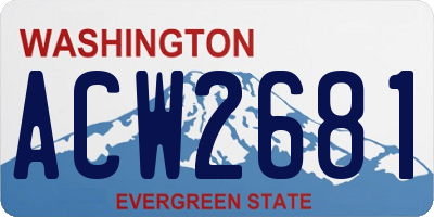 WA license plate ACW2681