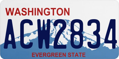 WA license plate ACW2834