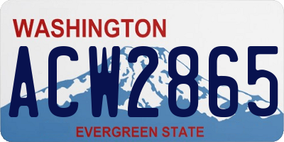 WA license plate ACW2865