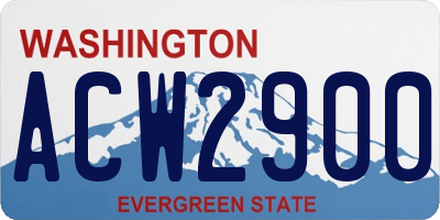WA license plate ACW2900