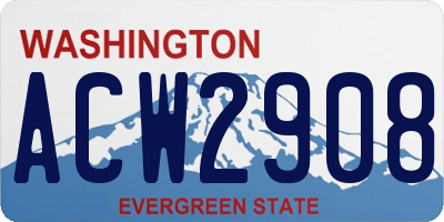 WA license plate ACW2908