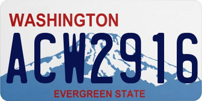 WA license plate ACW2916