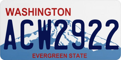 WA license plate ACW2922