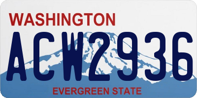 WA license plate ACW2936