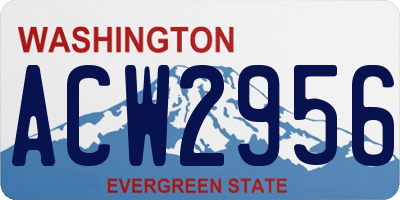WA license plate ACW2956