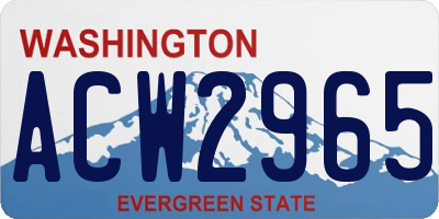 WA license plate ACW2965