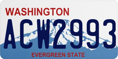 WA license plate ACW2993
