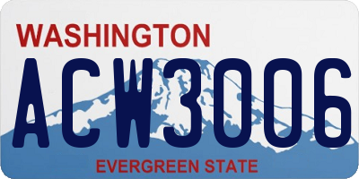 WA license plate ACW3006