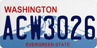 WA license plate ACW3026