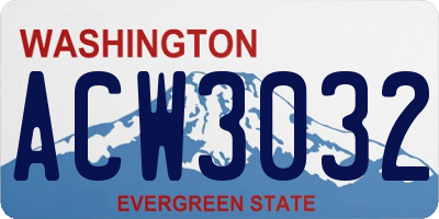 WA license plate ACW3032