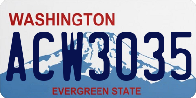 WA license plate ACW3035