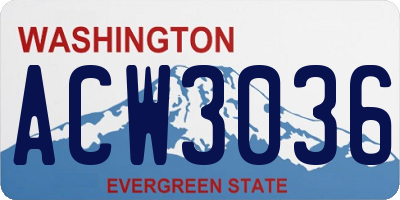 WA license plate ACW3036