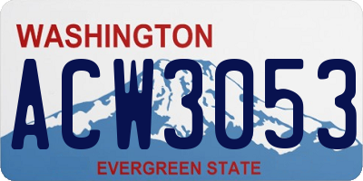 WA license plate ACW3053