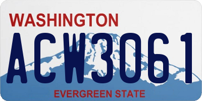 WA license plate ACW3061