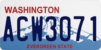 WA license plate ACW3071