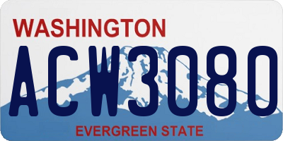WA license plate ACW3080