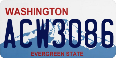 WA license plate ACW3086