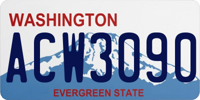 WA license plate ACW3090