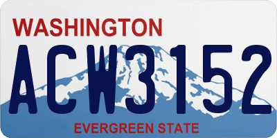 WA license plate ACW3152